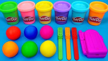 Play-Doh Rainbow Balls Fun for Kids - Learn Colors with Clay Toys